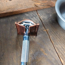 Load image into Gallery viewer, Leather Double Edge Safety Razor Shaver Travel Cover - Caliber Leather Company