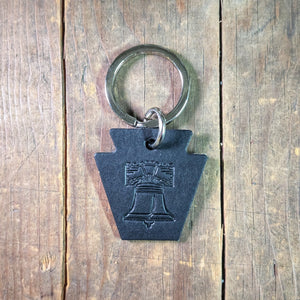 Liberty Bell Pennsylvania Keystone Leather Keychain