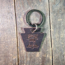 Load image into Gallery viewer, Liberty Bell Pennsylvania Keystone Leather Keychain