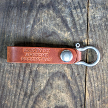 Load image into Gallery viewer, Keys to my awesome fucking van - Leather snap loop keychain - Caliber Leather Company