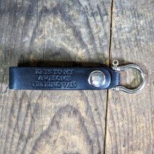 Load image into Gallery viewer, Keys to my awesome fucking van - Leather snap loop keychain - Caliber Leather Company