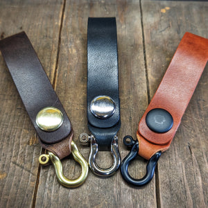 Horween Leather Snap keychain with shackle - Caliber Leather Company