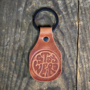 Stay Weird Leather Keychain - Caliber Leather Company