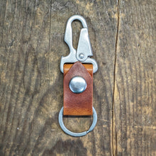 Load image into Gallery viewer, Appalachian Bottle Opener - Personalized Leather Key Chain - Caliber Leather Company