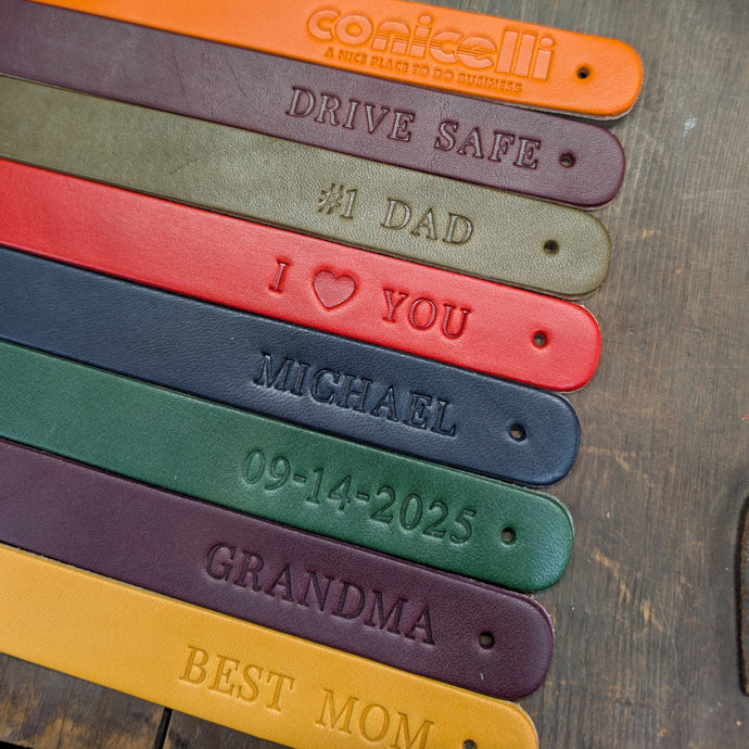 Personalized Leather Snap Loop Keychain - Wickett & Craig Leather
