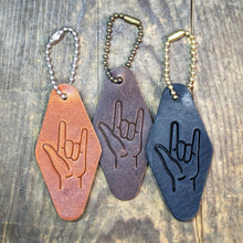 Load image into Gallery viewer, I Love You - Leather Keychain - Sign Language - Caliber Leather Company