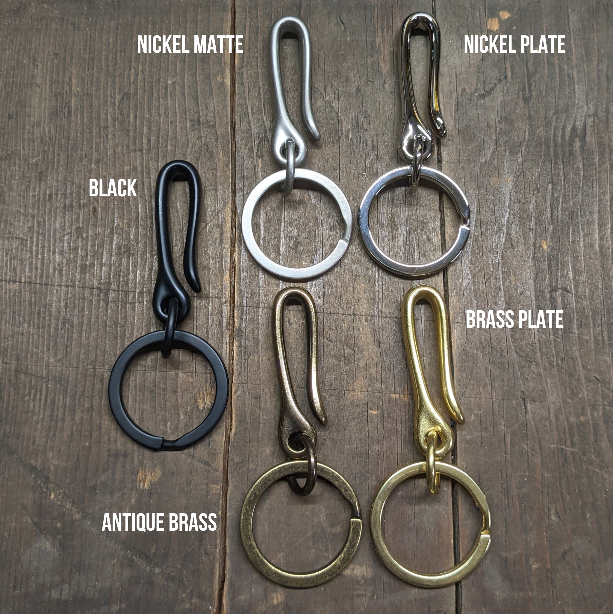 Hemlock Loop - Mini Japanese Fish Hook Personalized Horween Leather Ke –  Caliber Leather Company