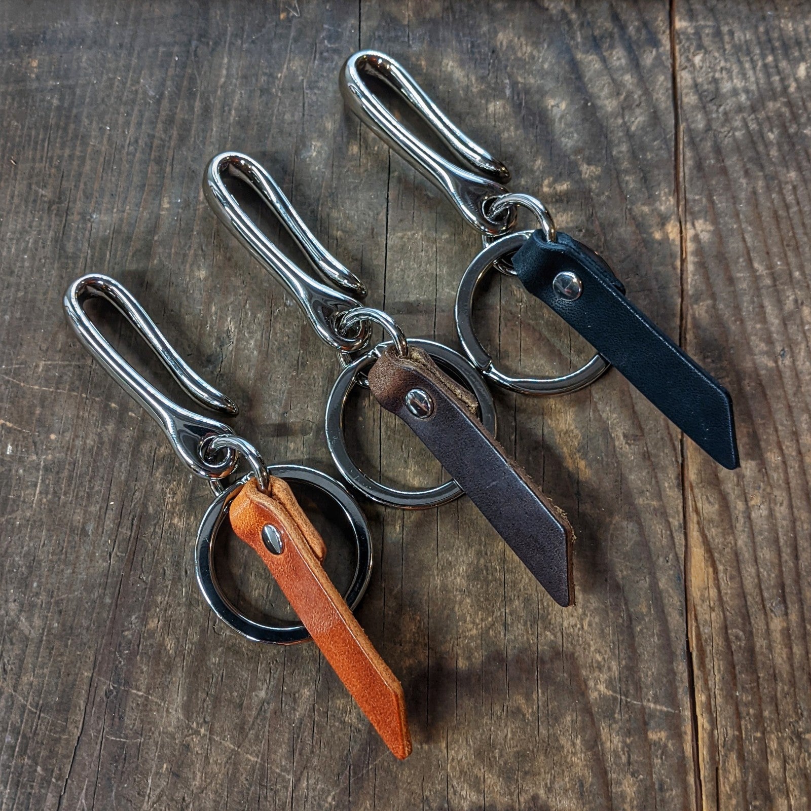 Leather Keychain, With Snap Hook or Japanese Fish Hook -  Canada