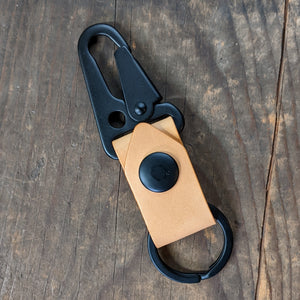 Appalachian - Tactical Lever Clip - Natural Leather Key Chain Black