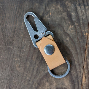 Appalachian - Tactical Lever Clip - Natural Leather Key Chain - Caliber Leather Company