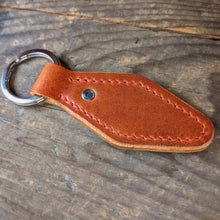 Load image into Gallery viewer, Retro Leather Hotel Key Fob - Personalized Leather Fob - Caliber Leather Company