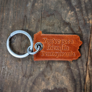 You've got a friend in Pennsylvania - Leather Keychain - Caliber Leather Company