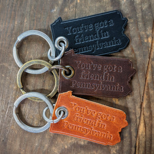 You've got a friend in Pennsylvania - Leather Keychain - Caliber Leather Company