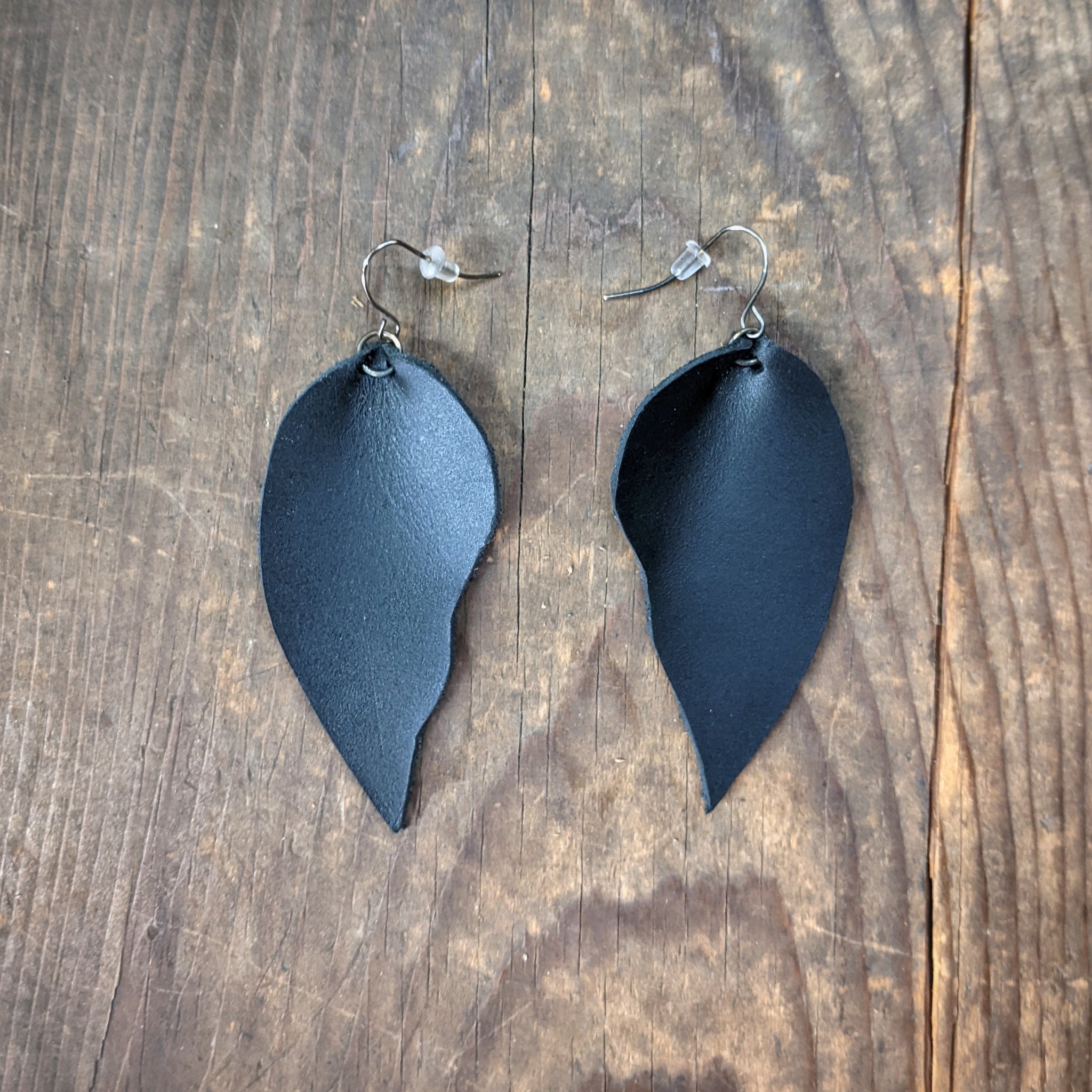 Leather Leaf Earrings – Haute JS Design
