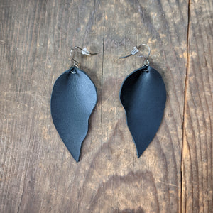 Leather Earrings - Dangling Wing Drop Leaf Earring Design - Caliber Leather Company