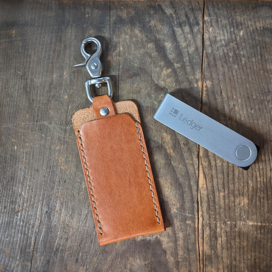 Leather Keychain Case for Ledger Nano X - Crypto Cold Storage Wallet - Caliber Leather Company