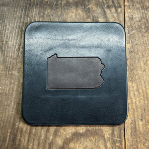Square Leather Coaster - Pennsylvania State - Caliber Leather Company