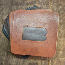 Load image into Gallery viewer, Square Leather Coaster - Pennsylvania State - Caliber Leather Company
