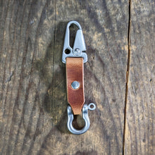 Load image into Gallery viewer, Small Shackle Keychain with Brass Clip - Caliber Leather Company