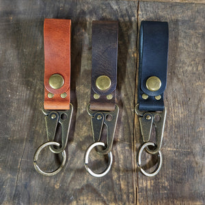 Bear Mountain - Lever Snap Horween Leather Keychain - Caliber Leather Company