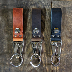 Bear Mountain - Lever Snap Horween Leather Keychain - Caliber Leather Company