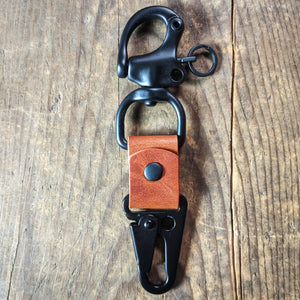 Hawk Mountain - Horween Leather keychain with solid brass hardware - Caliber Leather Company