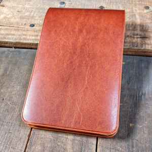Horween Leather 3x5 Spiral Notebook Cover - Flip up Notebook Style - Caliber Leather Company