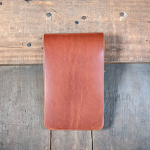 Horween Leather 3x5 Spiral Notebook Cover - Flip up Notebook Style - Caliber Leather Company